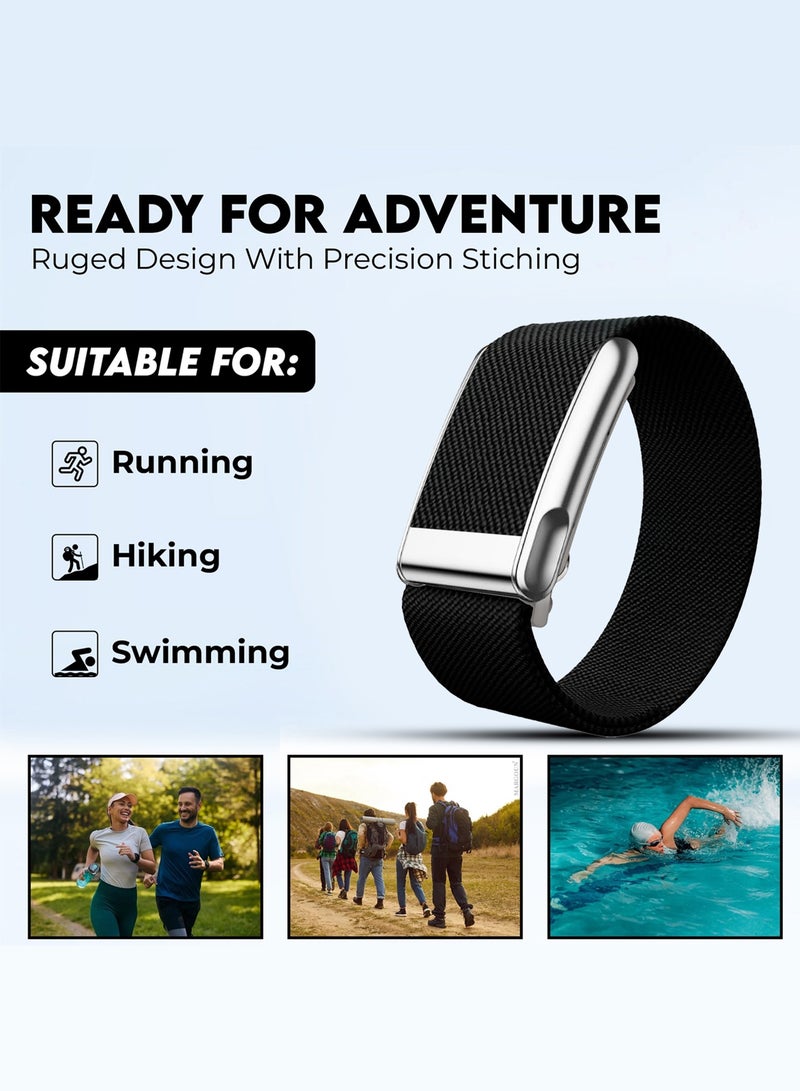 CATANES Replacement Nylon Band for Whoop MG with Silver Clip, Adjustable Wrist Strap for Fitness and Daily Use, for Men & Women- Black - Image 4